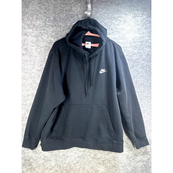 Nike Mens Black Hoodie XXL pockets drawstring pull over EUC - Picture 1 of 4